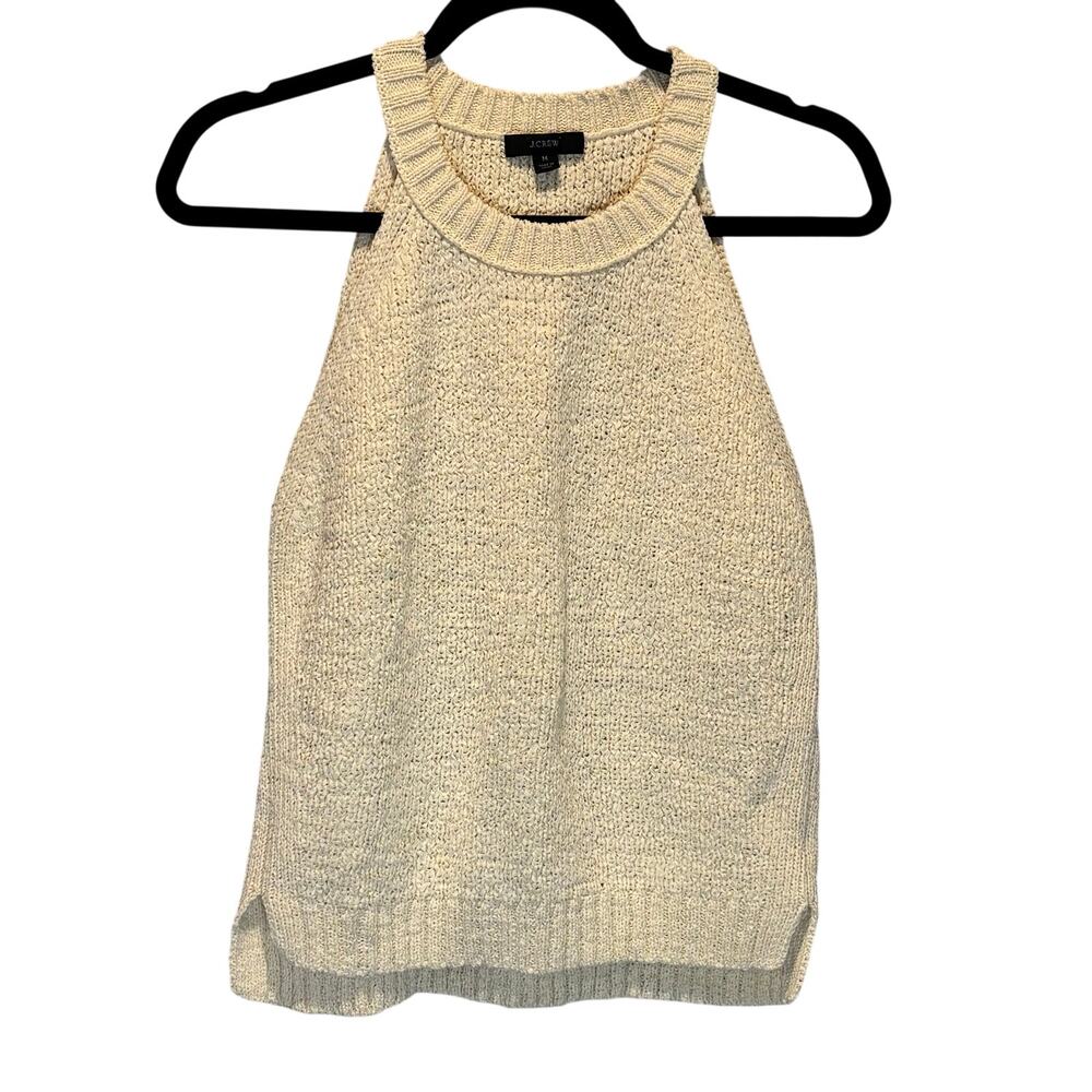 J. Crew High Neck Cream Sweater Tank - size Medium
